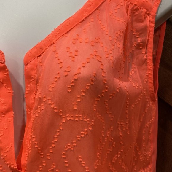 American Eagle Outfitters Women's Size Small Coral Sheer Tank Top VNeck Light - Picture 5 of 10